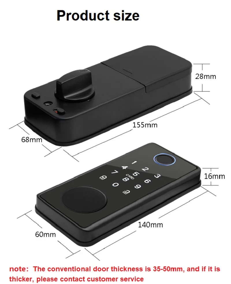 Tuya-Fechadura Elétrica Fingerprint Door, TTlock App, Impressão