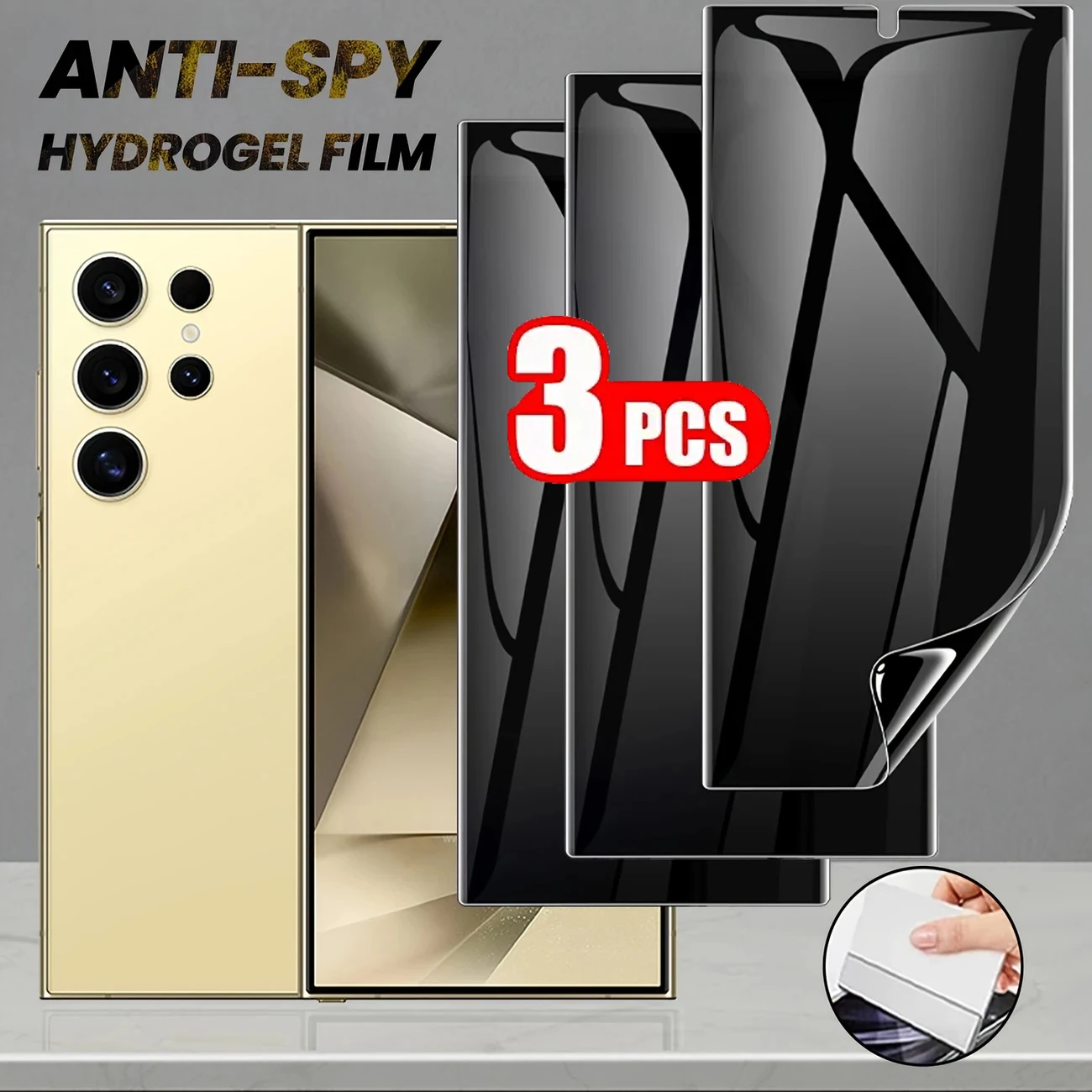 3-Pack Privacy Hydrogel Screen Protector Film