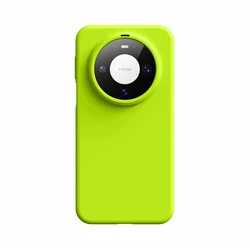 Liquid Silicone Shockproof Soft Phone Case - Fashion Minimalist Skin - Friendly Cover for Huawei Mate 60 Pro+ (Neon Green)