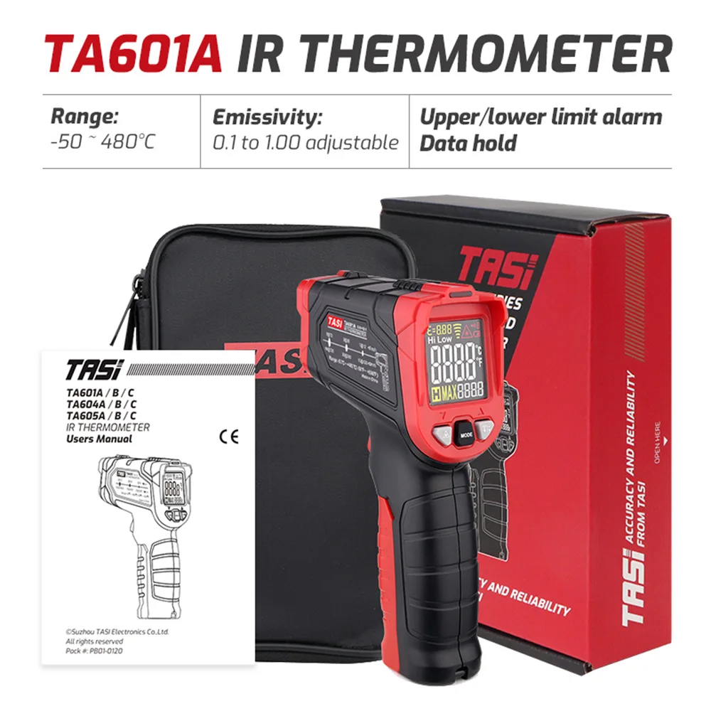 

Цифровой инфракрасный термометр TA601A TA601B TA601C, лазерный позиционирующий измеритель температуры LCDLight, измеритель сигнализации