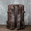 Retro Crazy Horse Leather Vertical Style Backpack Men's Head Layer Cowhide Large Capacity Business Travel Computer Bag 2