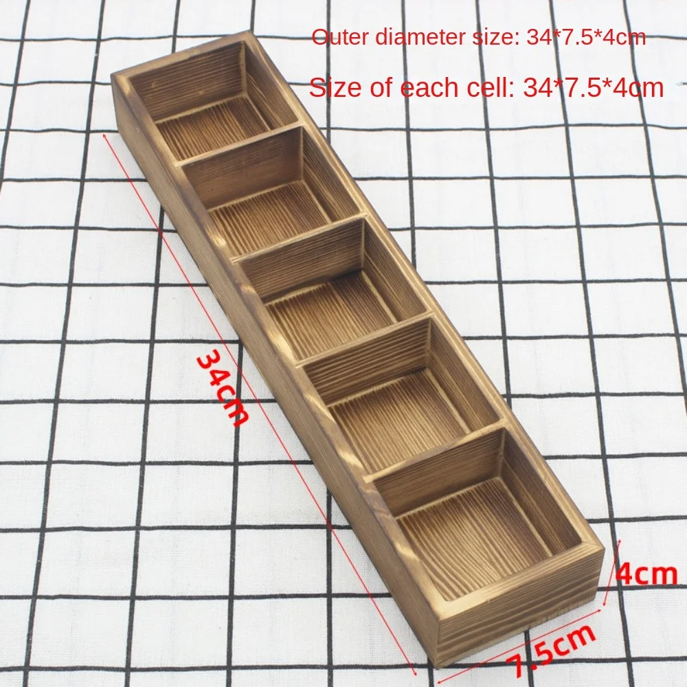 Solid Wood Retro Tea Bag Holder Desktop Creativity Exquisite Multi Compartment Storage Box Practical Simple