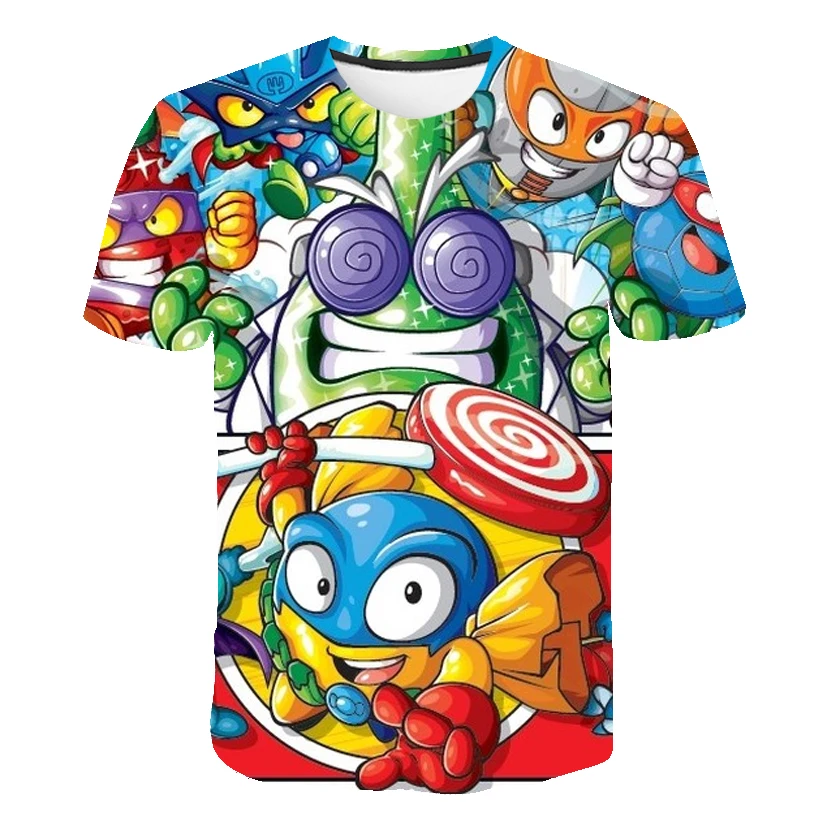 

Cartoon Super Zings T-Shirt Boys Girls Summer Print Short Sleeve T Shirt Children Hip Hop Clothes Kids Superthings Harajuku Tee