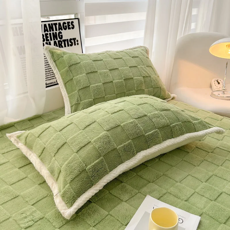 Bonenjoy 2pcs Pillowcases Winter Pillow Cover funda almohada Velvet Pillows Cases 48x74cm Cushion Cover for Home Warm Pillowslip