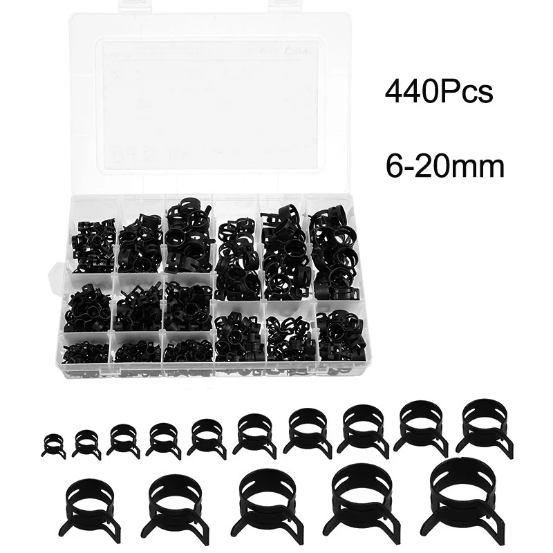 Silicone Vácuo Mangueira Tubo Braçadeira Variedade Kits Primavera Mangueira Baixa Pressão Air Clip id 620 mm Ação 440 Pcs