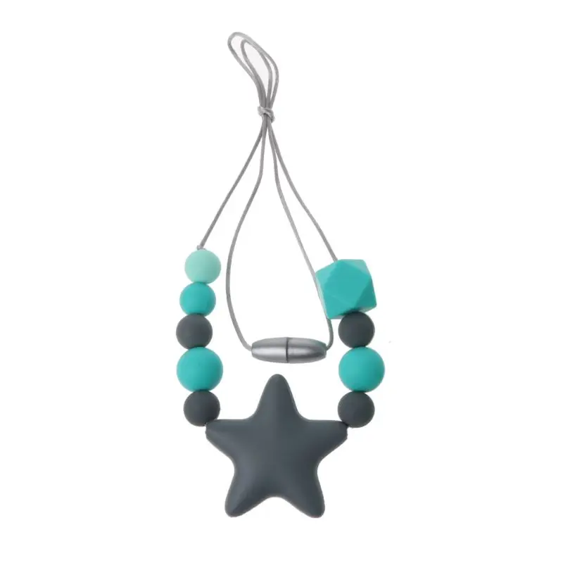 Sensory Chew Necklace Pack Silicone Chew Pendant Training and Development Toy Necklace for Teething Babies Autism Anxiety