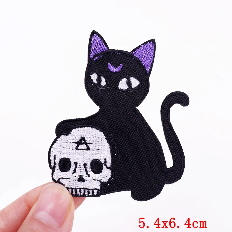 Cute Cat Embroidered Patches For Clothing Thermoadhesive Patches On Kids Clothes Applique DIY Cartoon Badges Animal Stickers 