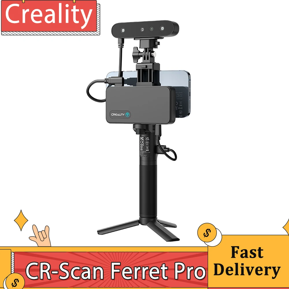 Creality Cr-Scan Furetto Pro Scanner 3D Fino A 30 Fps Velocità Di Scansione 0.1Mm Precisione 150-700Mm Distanza Di Lavoro Connessione Wireless