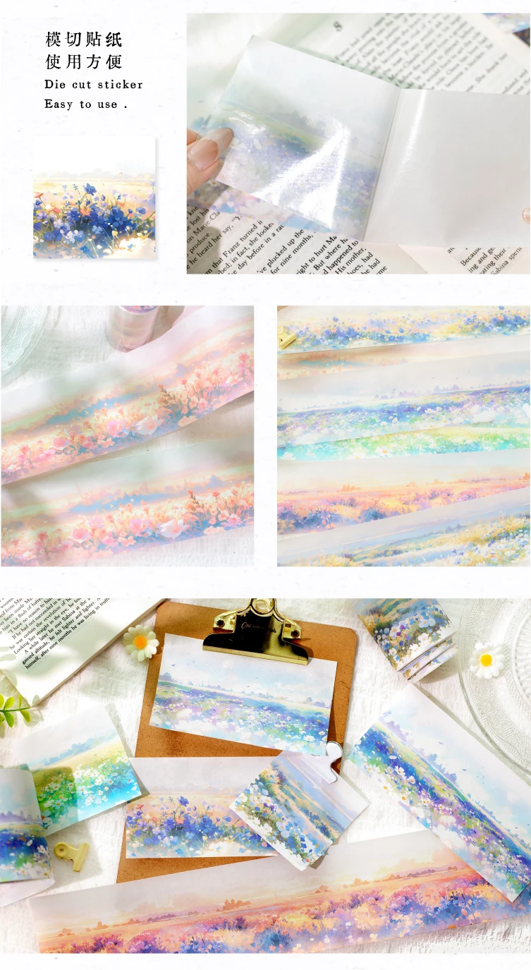 Yoofun 7,4 x 200 cm Frühlingsblumen-Washi-Klebeband, Blumen-Washi-Klebeband, dekoratives Klebeband für DIY-Kunsthandwerk, Tagebuch, Scrapbooking – Detail 7