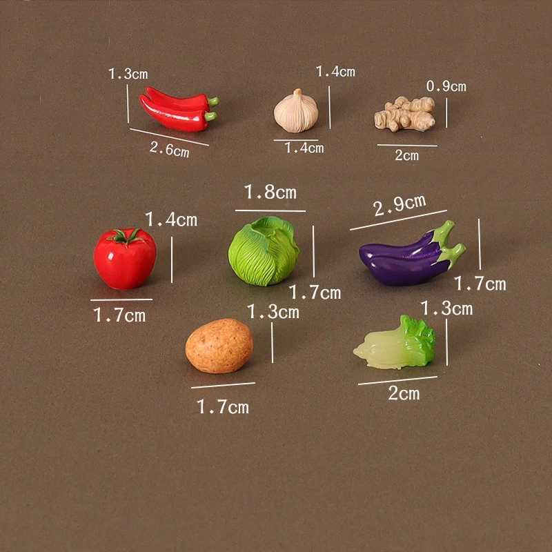 8Pcs/set 1/12 Dollhouse Miniature Vegetables Model Kitchen Food