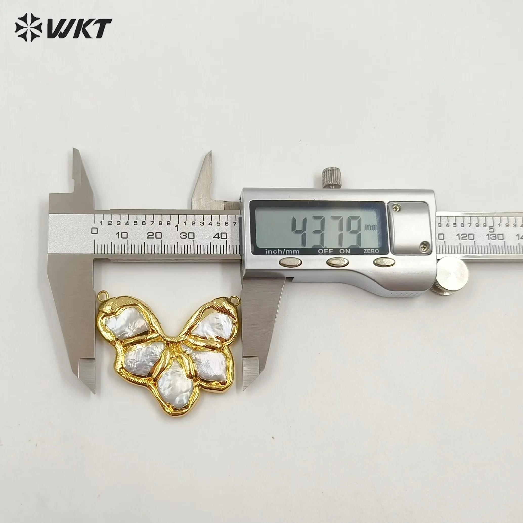 WT-JP362 WKT 핸드메이드 골드 도금 천연 진주 스테이트먼트 펜던트, 화려한 유럽 패션, 독점 디자인