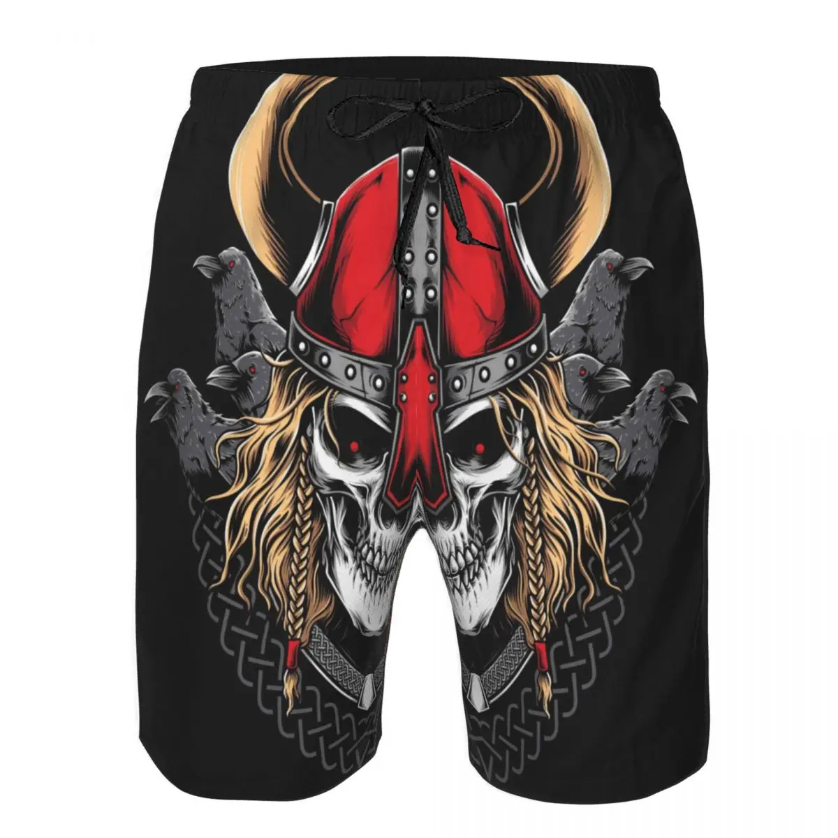 

Mens Swimming Shorts Swimwear Viking Warrior With Raven Men Trunks Swimsuit Beach Wear Boardshorts