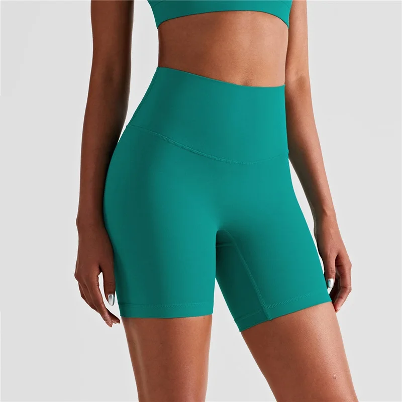 Solid Color High Waist Leggings Athletic Fitness Yoga Short Lulu Butter Soft Sports Short Workout Gym Cycling For Women Clothing