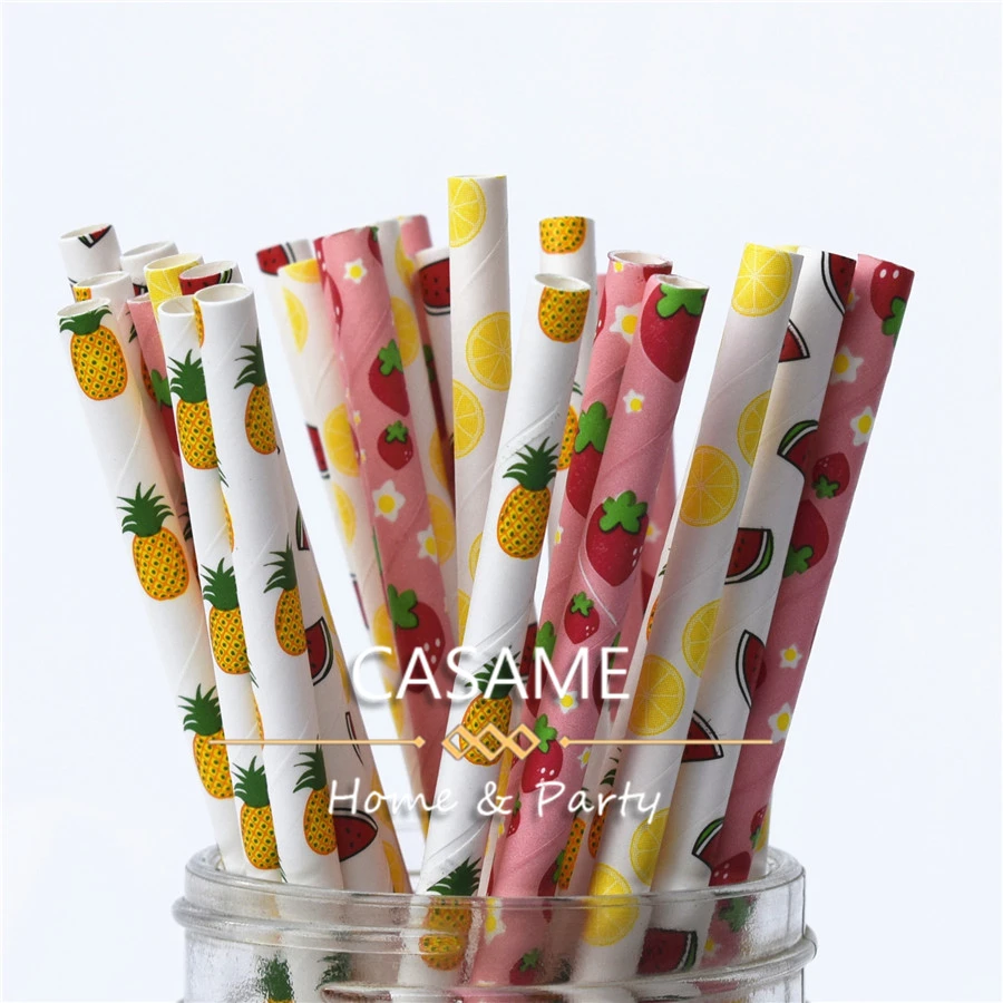 Party Supplies Paper Straws 25pcs Metallic Foil Stripe