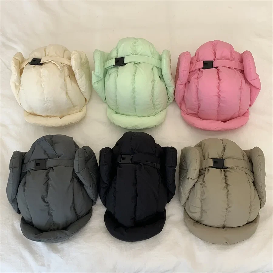 Winter New Padded Bomber Hats for Men and Women Outdoor Windproof Cycling Cap Women\'s Thermal Pullover Trapper Hat Ski Pilot Cap