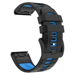 Versatile Sport Silicone Watch Band - Durable and Comfortable Fitness Strap (22mm & 26mm) - QuickFit 26mm (Black Blue)