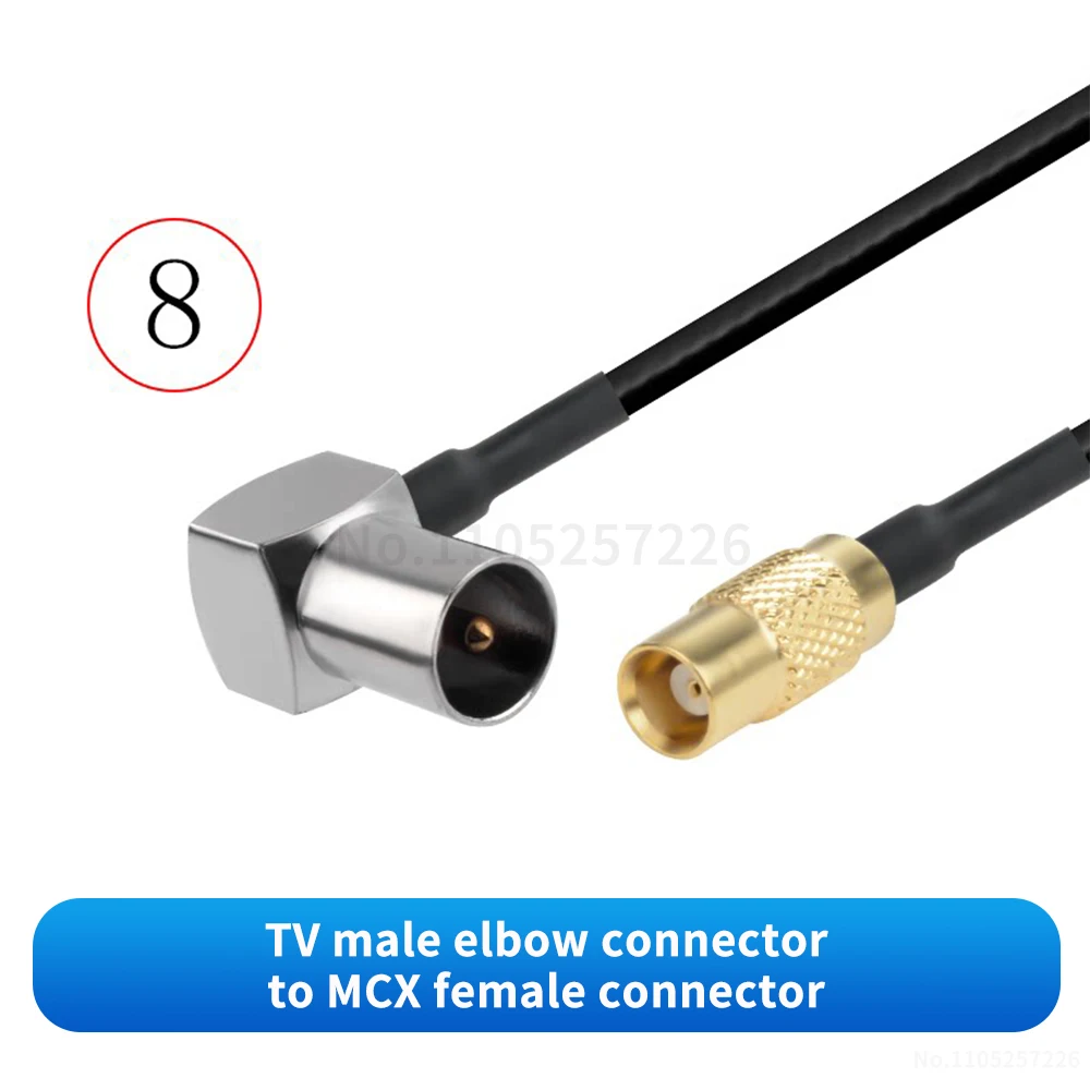 TV-zu-MCX-Stecker/Buchse (RG316 schwarzes RF-Adapterkabel) TV-zu-MCX-Signalverbindungskabel-Verlängerung (1 Stück) – Detail 9