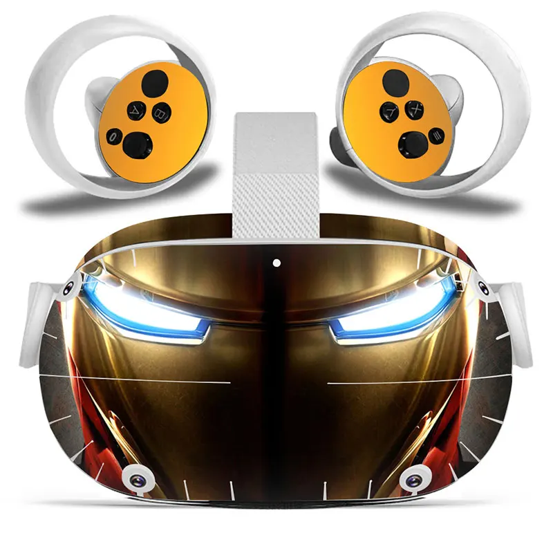 Marvel Iron man Vinyl Skin Sticker for Oculus Quest 2 VR Sticker Headset Virtual Reality Decals Protective PVC Skin 