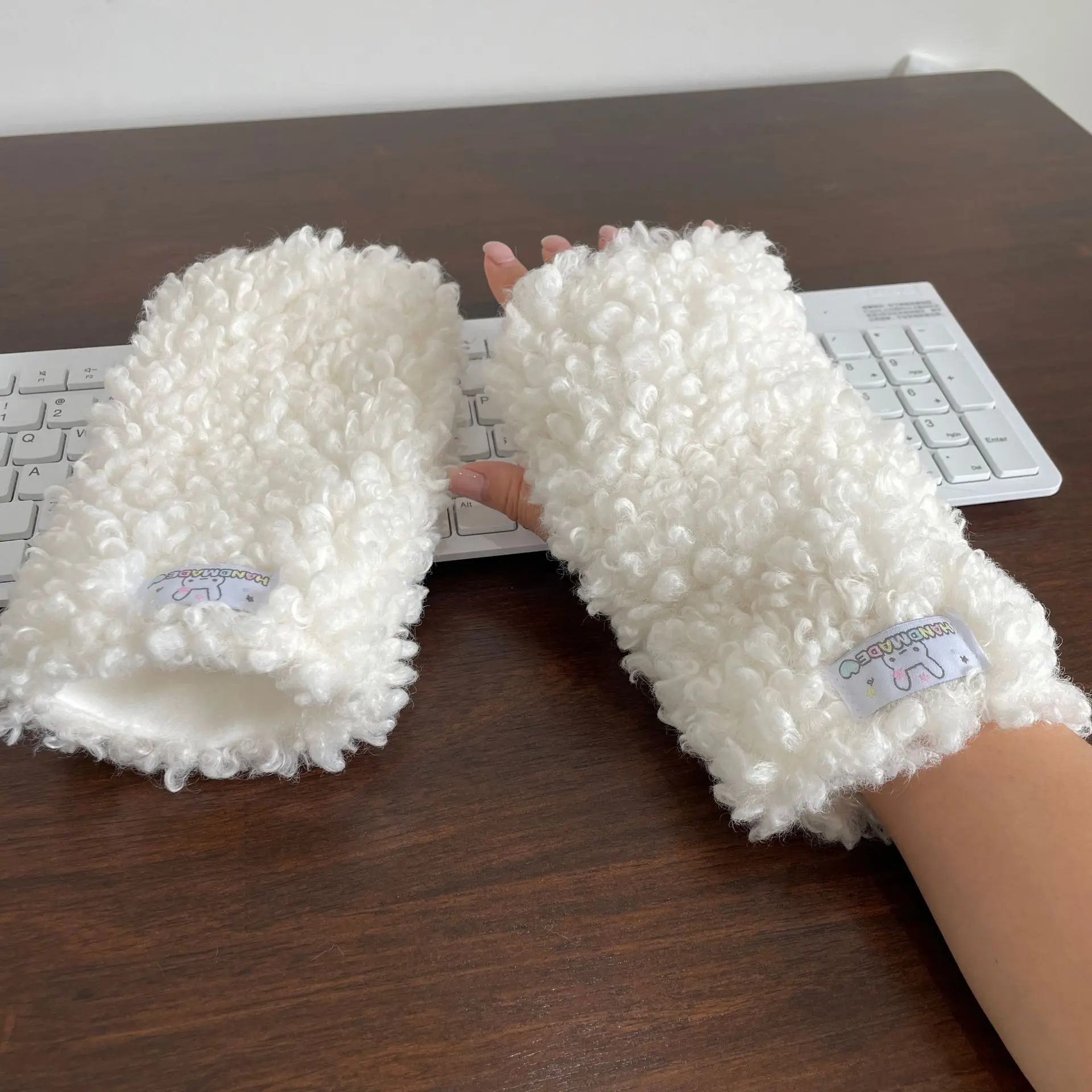 Cute Sheep Ears Hat Lamb's Wool Winter Ear Protection Hat Plush Boots Cover Socks Leg Warmers Performance Costume Bomber Hats winter hat fur hat wool hat