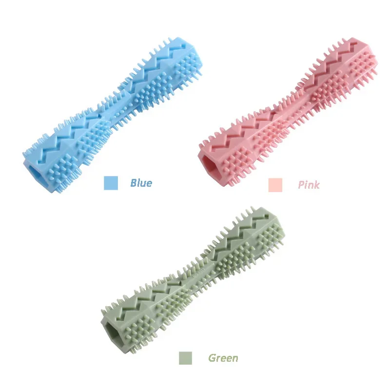 Soft Rubber Dog Toothbrush Chew Toy Stick