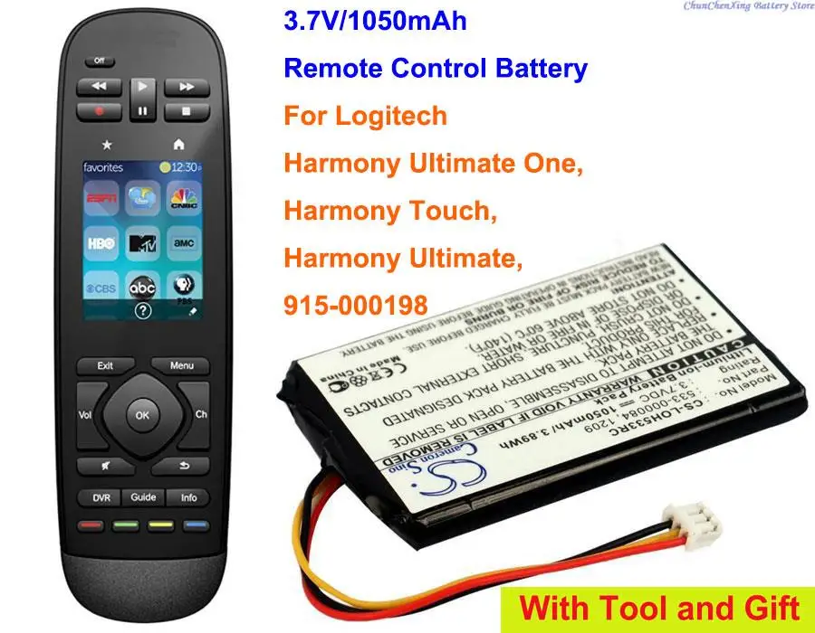 Batteria Cameron Sino 1050Mah Per Logitech 915-000198, Armonia Touch, Armonia Ultimate, Armonia Ultimate One
