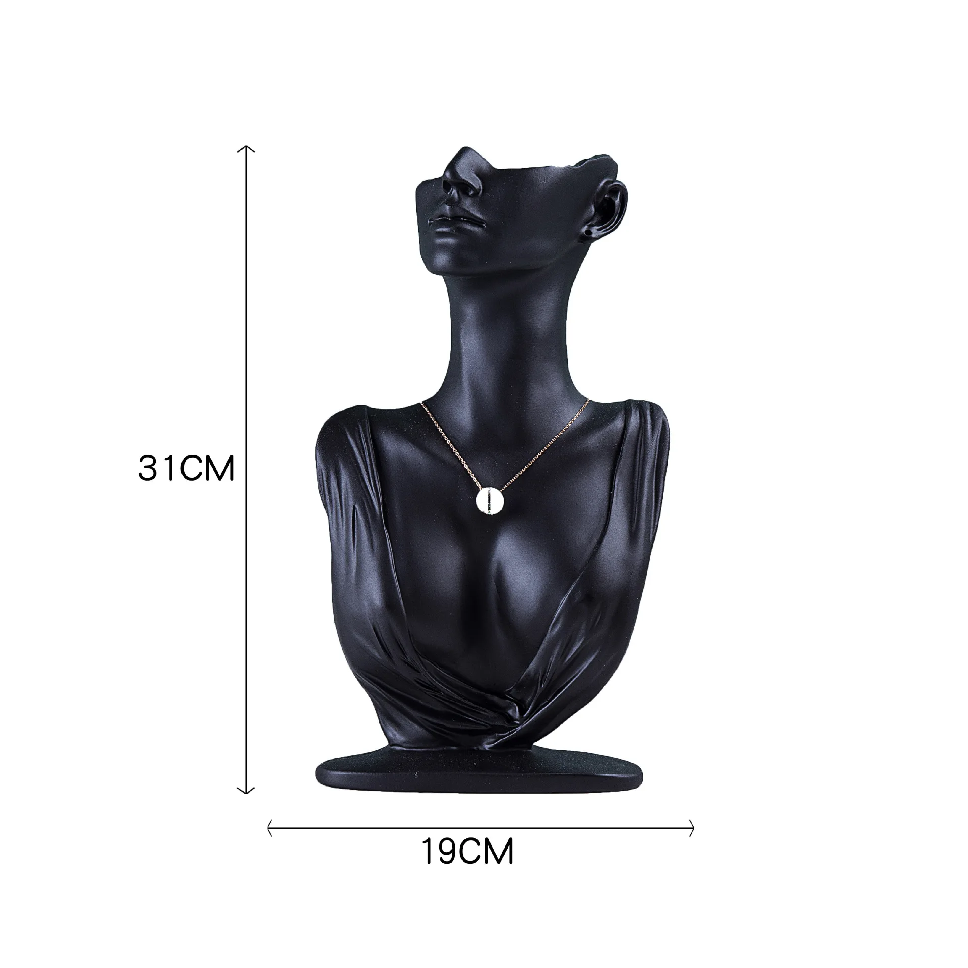 Resin Mannequin Necklace Earring Jewelry Organizer Display Bust Stand Model Chain Pendants Holder for Shop Retailer Counter