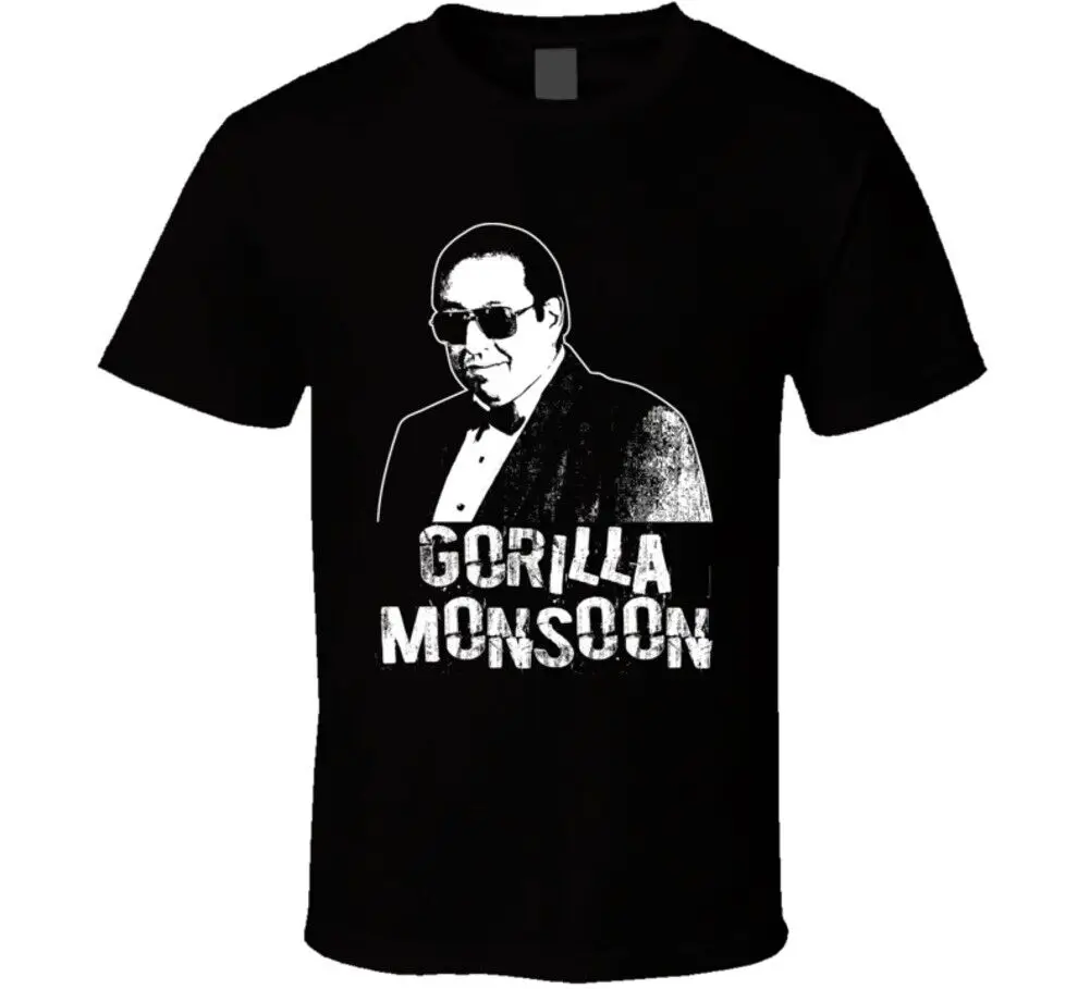Gorilla Monsoon Retro Legends Of Wrestling T Shirt Maniche Lunghe O Corte