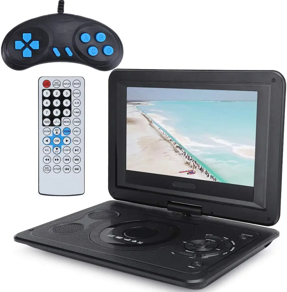 Portable DVD Player 13.9 Inches Region-free EVD Player USB Port 270 Degree Rotation Swivel Screen