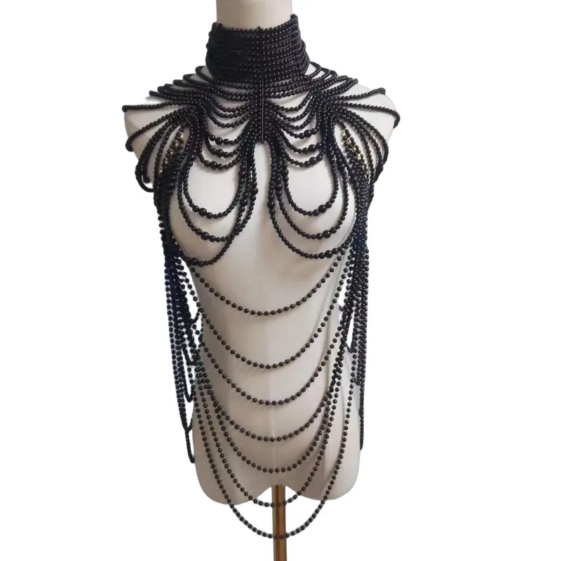 pearl Body chain sexy totally hand-made Bra chain multi-layer Body jewelry Chest chain party shawl Dinner  accessories