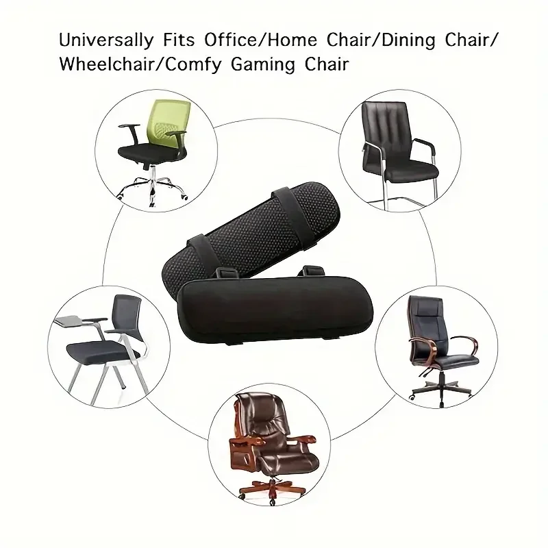 Office Chair Arm Pad,Memory Foam Armrest Cover with Adjustable Strap for Home Office Comfort, Elbow Pillow, Ergonomic Design