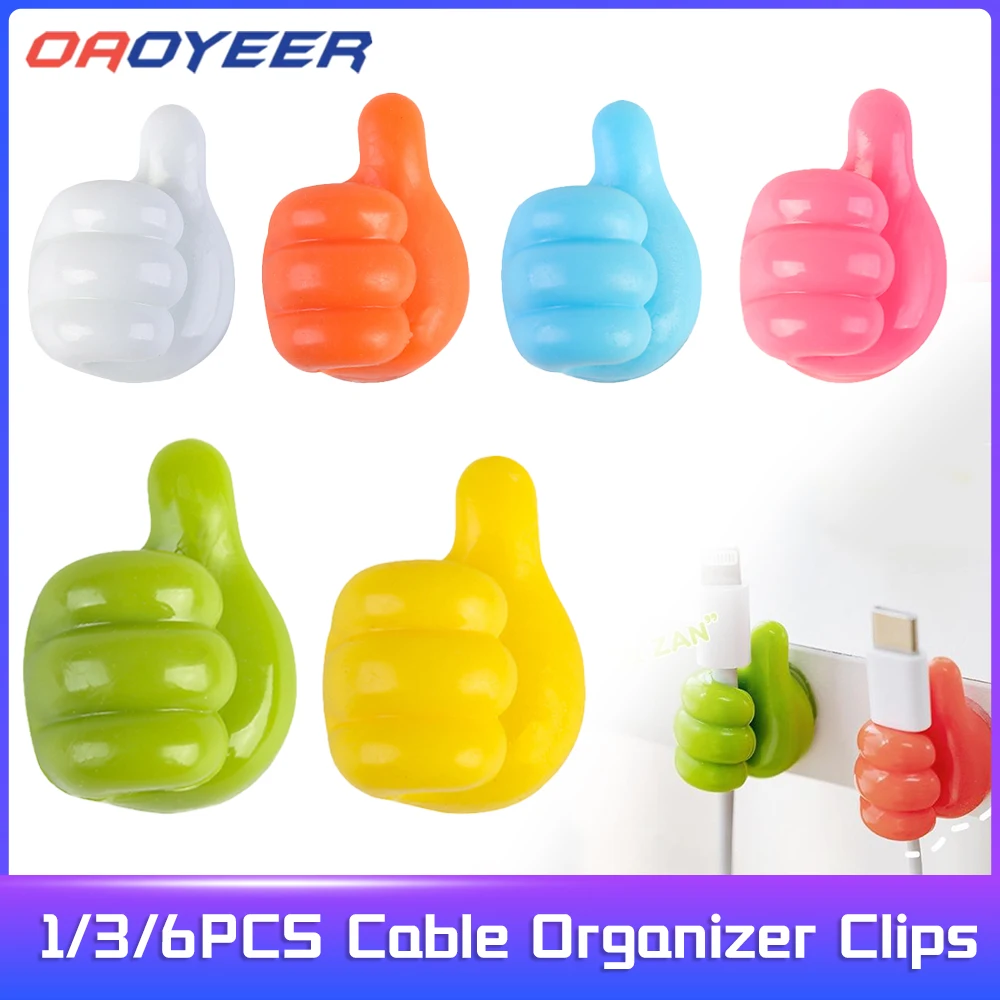 

1/3/6PCS Multifunctional Cable Organizer Clip Holder Thumb Hooks Wire Wall Hooks Hanger Storage Cable Holder For Earphone Mouse