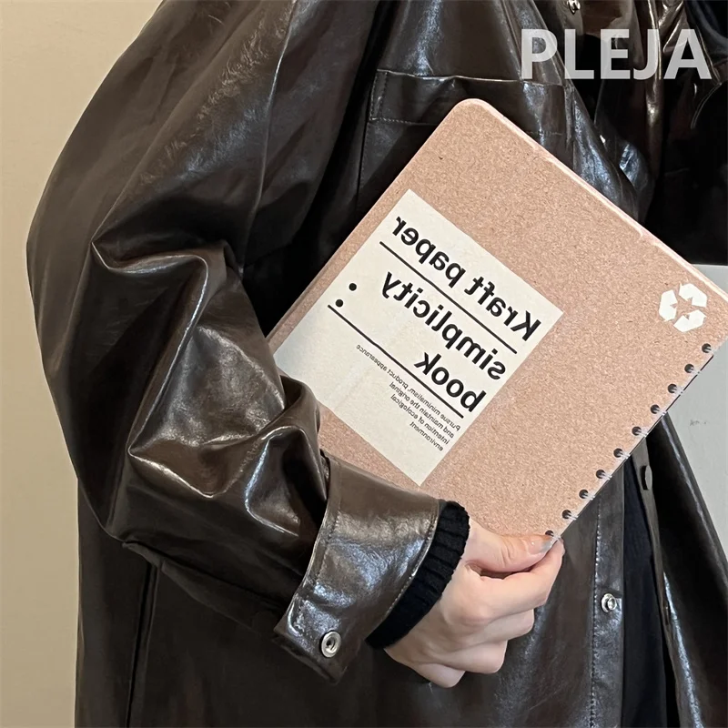 Capa Protetora de Papel Kraft Retro para Ipad 10.9 9.7 10.5 11 Polegada Pro 12.9 Polegada 2023 Mini ar com Titular do Entalhe do Lápis