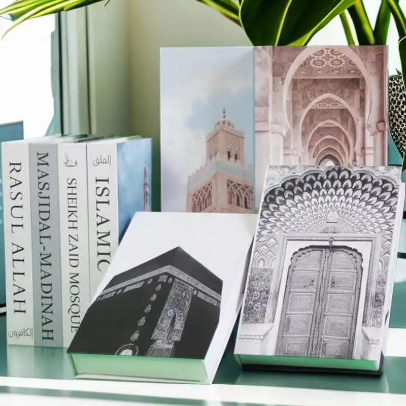 Мусульманская Мечеть Кааба, искусственные книги с абстрактными фигурками, украшение журнального столика, роскошные парфюмерные декоративные коробки для хранения книг