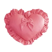 Lovely White Black Pink Heart Cushion Girl Room Decor Ruffled Love Heart Shape Sofa Cushion Pillow Kids Room Baby Shower Gifts 2