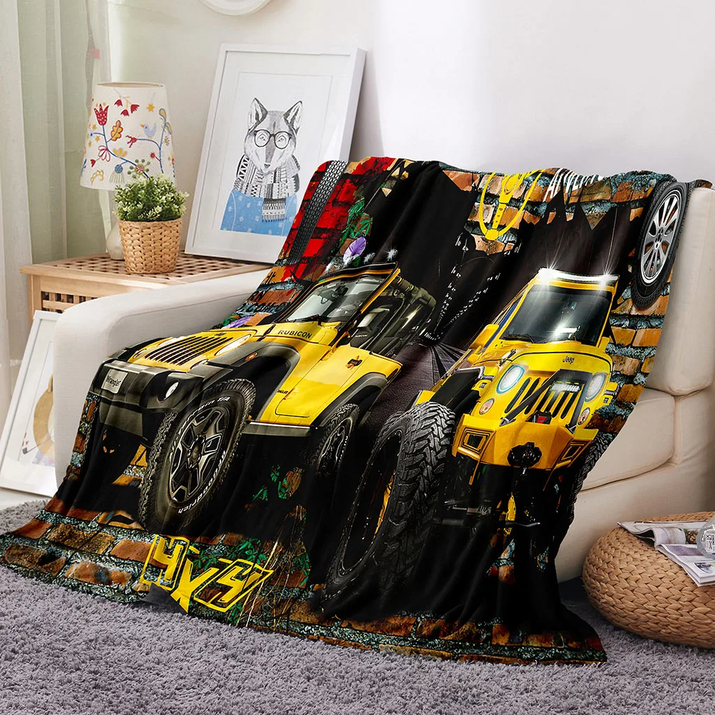 

Cool competitive off-road truck Car series 3D Print Modern Soft Plush Flannel Throw Blanket for Gift Bed Sofa Picnic Cover