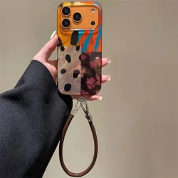 Vortex Pattern Splicing Zebra Phone Case with Hanging Rope - iPhone 12 Mini (SMT4793 Color)