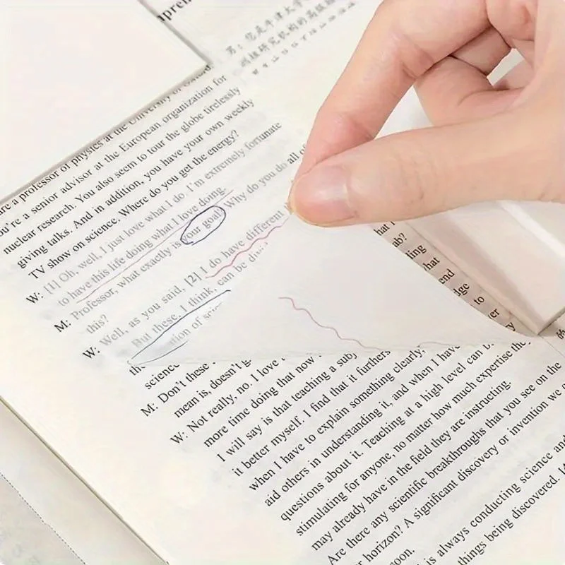 투명 스티커 메모 패드, 학교, 사무실용 책 주석용, 방수 자체 접착 컬러, 50 매