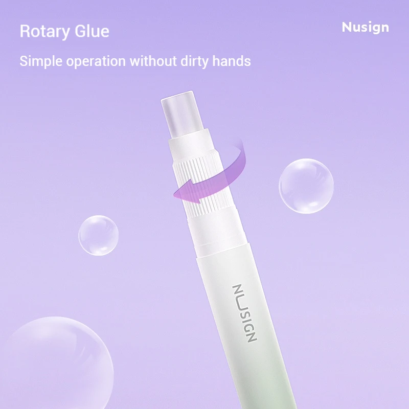 NUSIGN 트렌디한 트위스트형 글루 스틱 ? 세련된 펜 디자인, 투명한 스타일, 창의적인 요구 사항을 위한 3가지 생생한 색상