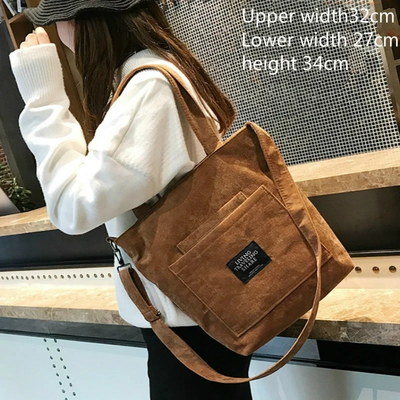 

Canvas Bag Women 2023 New Korean Version Leisure Fashion Corduroy Student Shoulder Bag Women Cross Body Bag Purses and Handbags