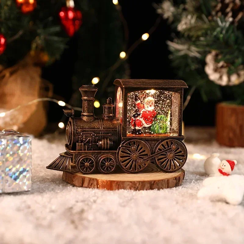 thumbnail image 1 of Regalo de Navidad Papá Noel Caja de Nochebuena Tren Bola de cristal Adornos Muñeco de nieve Mesa Caja de música Decoración, 1 of 5