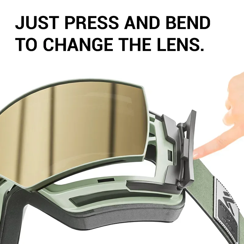 Ski Goggles Set KAPVOE Color Photochromic Double Magnet Adsorpt Layers