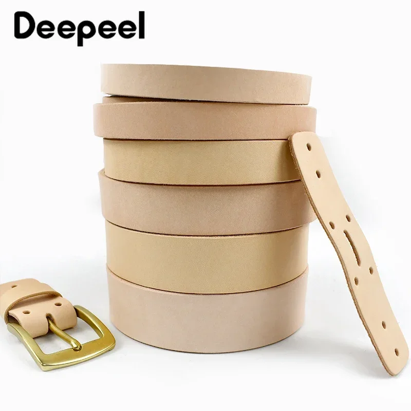 Deepeel 18–38 mm Herren-Ledergürtel, erste Schicht, Rindsleder, Luxusmarke, Bund ohne Schnalle, DIY handgefertigtes Bastelzubehör