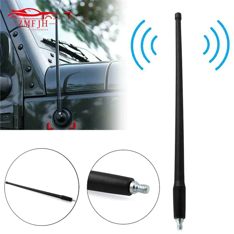 Antenna Radio Reflex 13 "Am Fm Per Jeep Wrangler Jk Jl 2007 2008 2009 2010 2011 2012 2013 2014 2015 2016 2017 2018