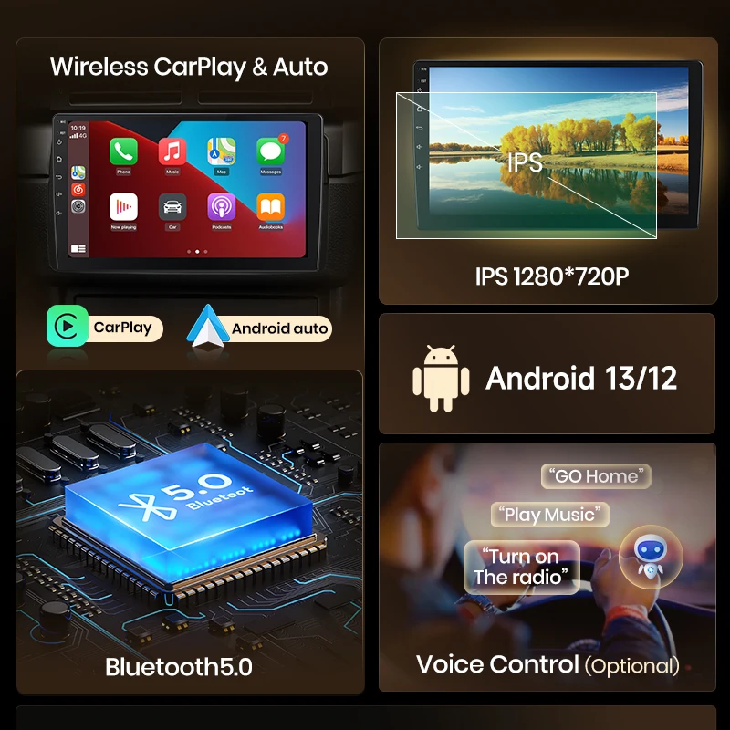 Junsun AI 음성 무선 카플레이, 안드로이드 자동 라디오, SKODA 옥타비아 2 A5 2008-2013, 4G 차량용 멀티미디어 GPS, 2din 오토라디오, V1