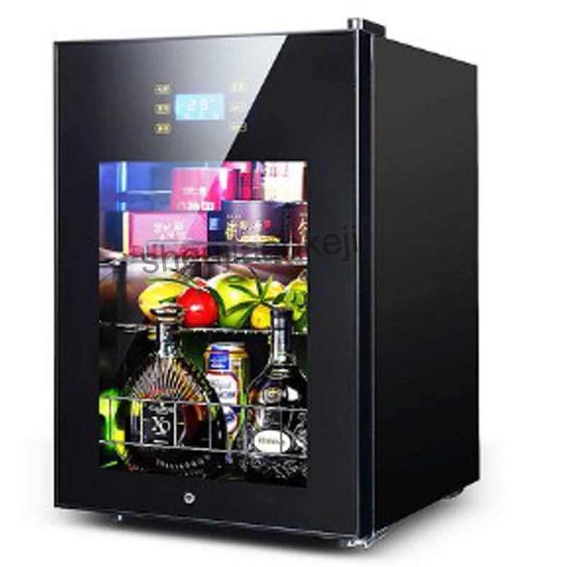 

62L Cold Storage Refrigerator Wine Refrigerators transparent glass door tea drinks freezers -5to10 degrees C food sample cabinet