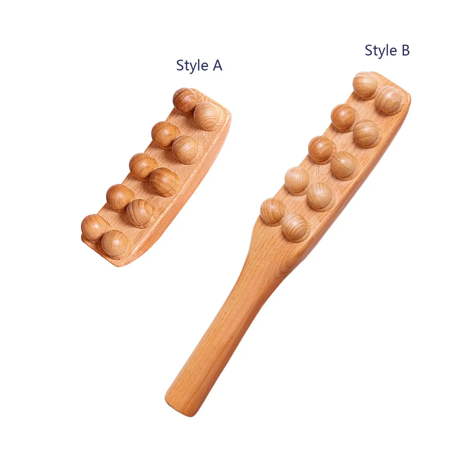 

Guasha Wood Stick Handheld Double Row 10 Balls Back Leg Body Massager Sculpting Massage Tool for Back Waist Legs Shoulder Neck