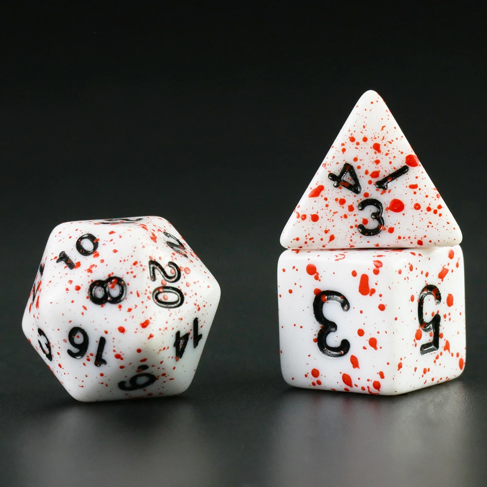 주사위 레드 잉크 7 개/대 다면체 TRPG 게임 DNDGame 불투명 D4-D20 멀티 사이드 주사위 보드 게임 - AliExpress