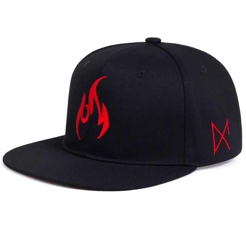 Fashion Flame Embroidery Baseball Cap Adjustable Cotton Snapback Hat Men Women Outdoors Hip Hop Trucker Hats Sports Casual Caps 2