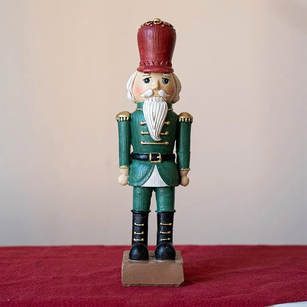Cartoon Christmas Resin Nutcracker Handcrafted Standing Nutcracker Soldier Ornament Hand Painting Pendant