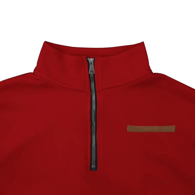 Winter-Plüsch-Pullover mit halbem Reißverschluss und Stehkragen, einfarbig, lässiger Hoodie für Herren, grenzübergreifende Modemarke – Detail 9